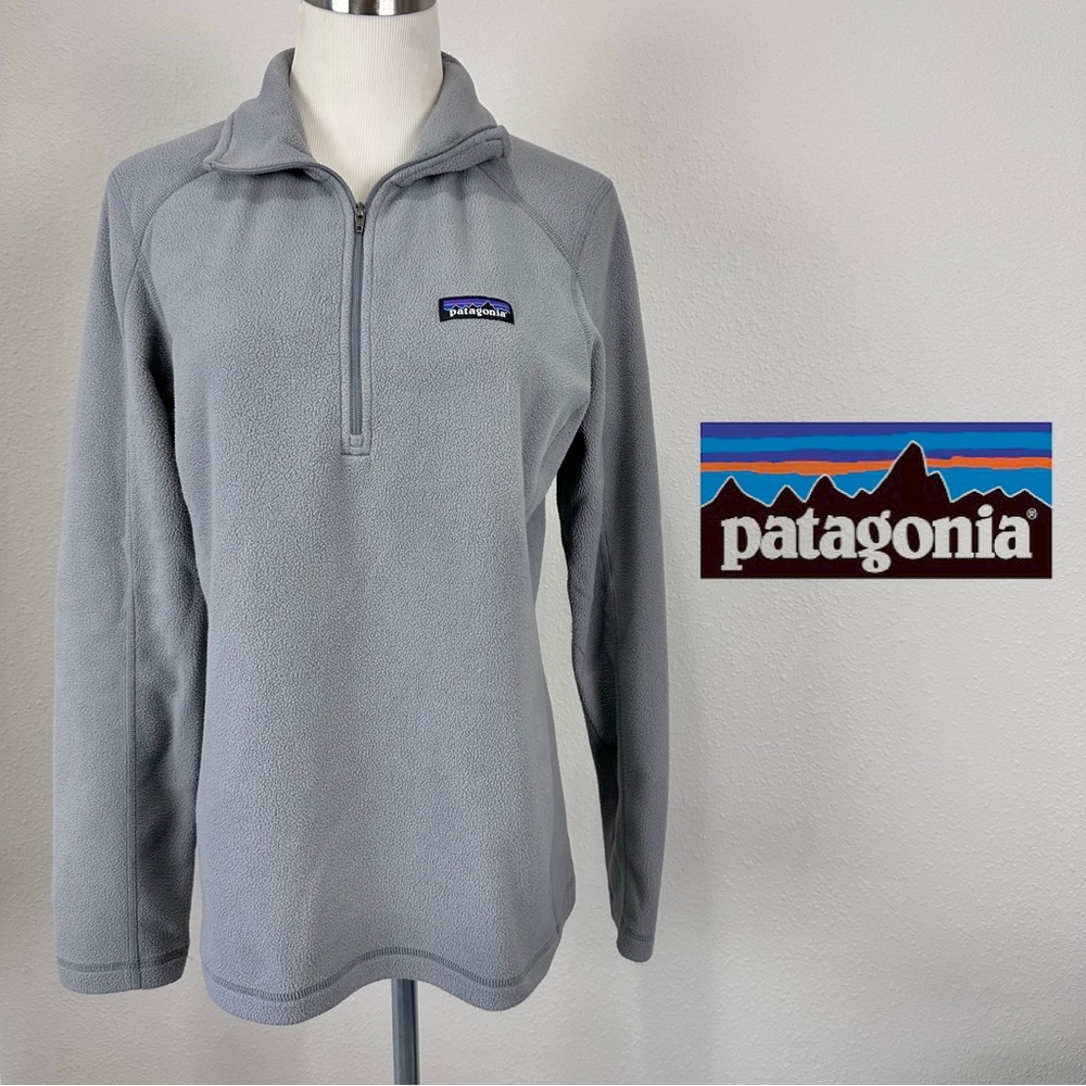 Patagonia Micro D Quarter Zip Fleece Pullover Gray Womens Medium 26278